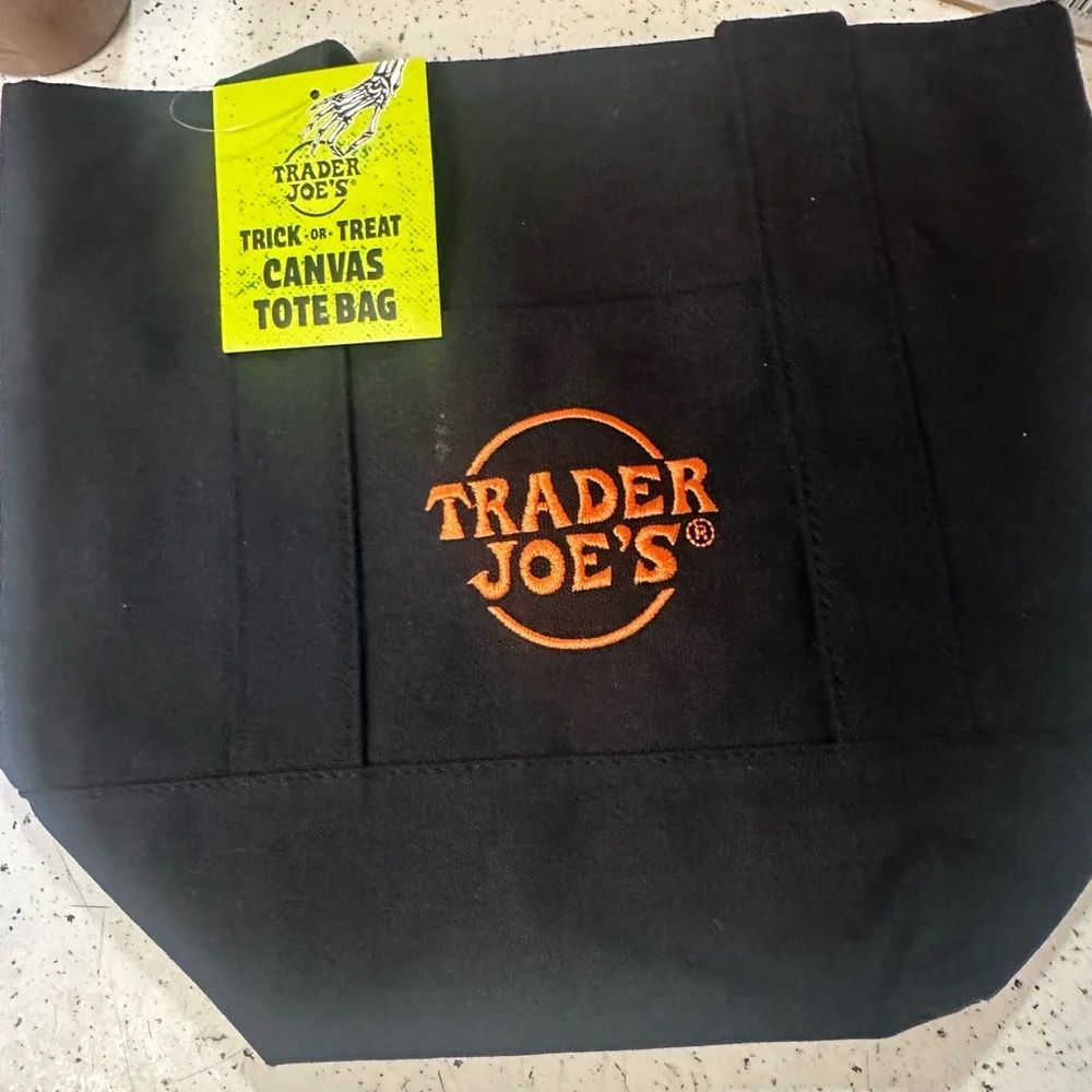 Trader Joe's Canvas Tote Bags - Black, Orange, Purple - Picture 3 of 5